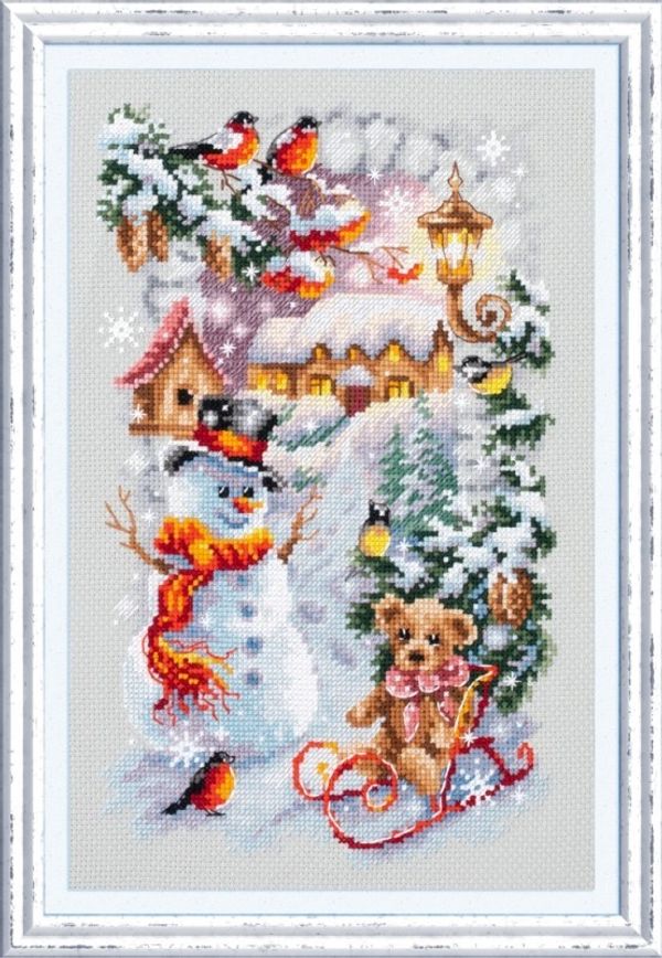 Набор для вышивания нитками Чудесная игла, Веселая зима, 17х27 см