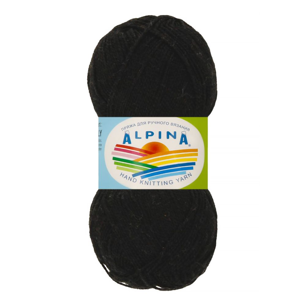 Пряжа Alpina Holly / уп.10 мот. по 50г, 200м, 002 черный