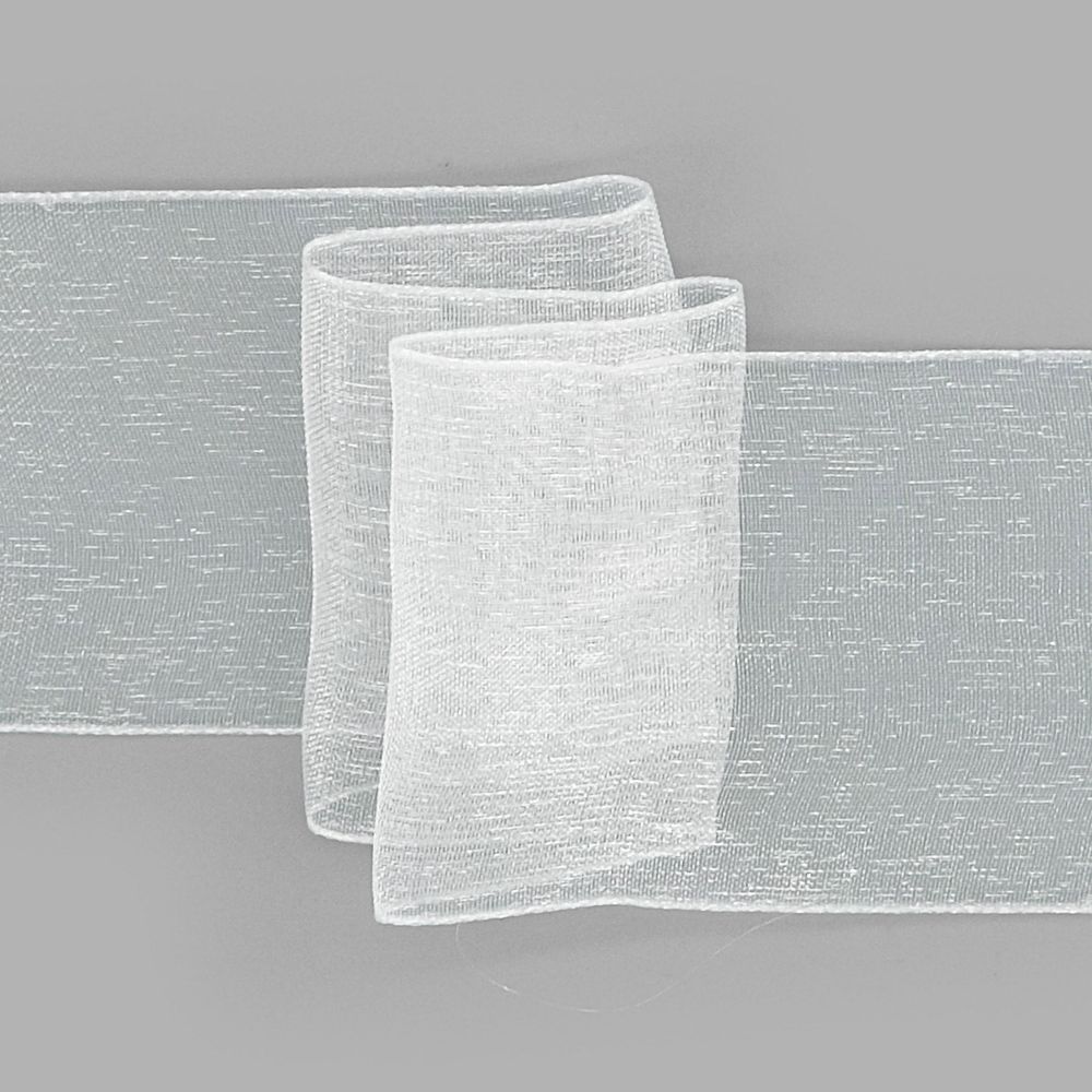 Лента капроновая (органза) 50.0 мм, 22.86 м, 01 белый