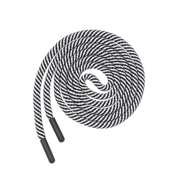 Шнурок круглый двухцветный ⌀5.0 мм / 135см, 1 шт, 08 черный/белый, 3AR2803
