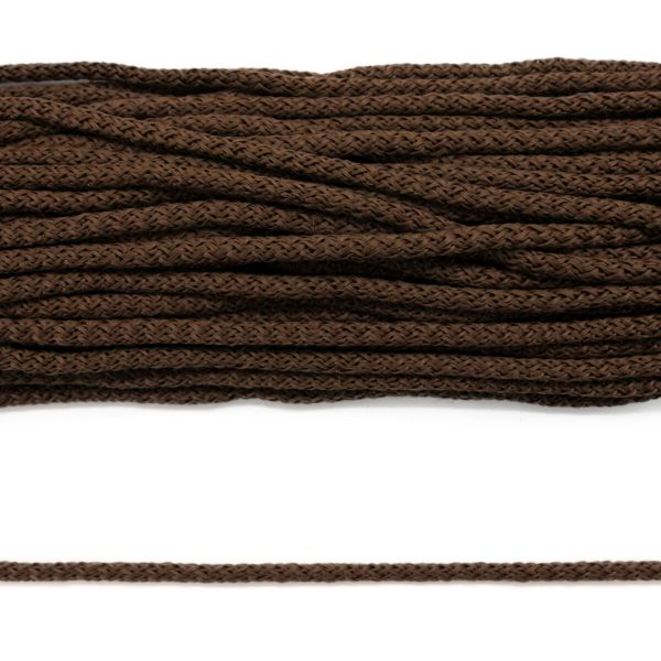 Шнур полипропилен круглый вязаный ⌀6.0 мм / 100 метров, 6-21 коричневый