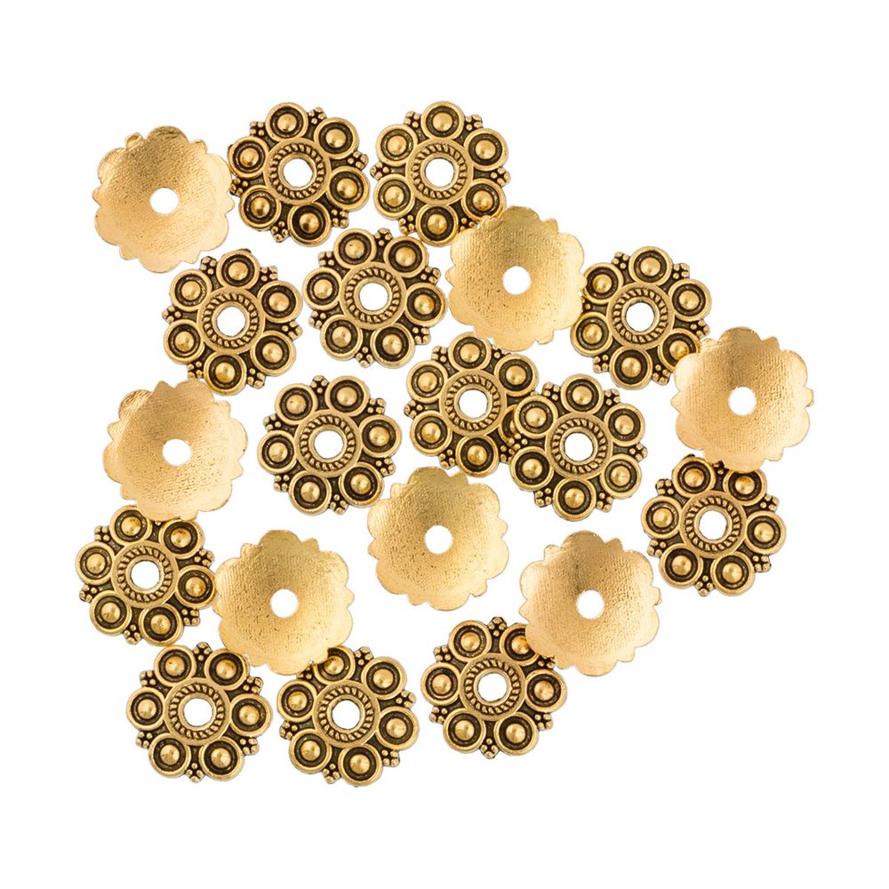 Розетки для бус 14 мм, 10 шт, 02 под золото, Zlatka MFR-17