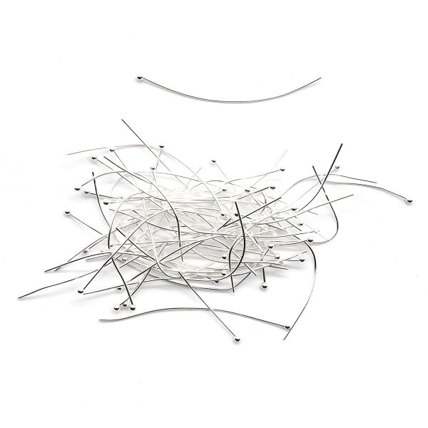 Штифты с круглой головкой, 0,5х50 мм, 50 шт, Астра, серебро