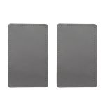 Заплатки пришивные из кожи, прямоугольник 8х12,7см с перфорацией, 2 шт, 100% кожа, 07 серый, 9123