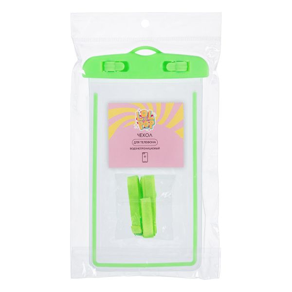 Чехол для телефона водонепроницаемый 21х10х2 см, №04 зеленый, Lol&Pop LLP-304