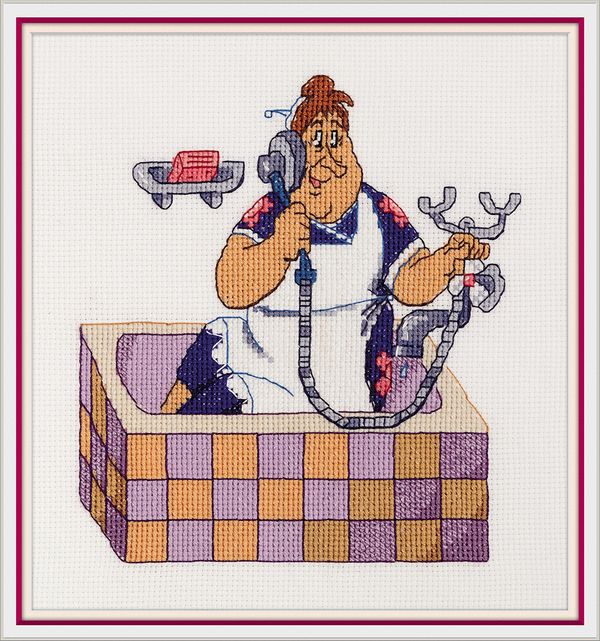 Набор для вышивания нитками Klart, Союзмультфильм. Фрекен Бок, 18х16.5 см