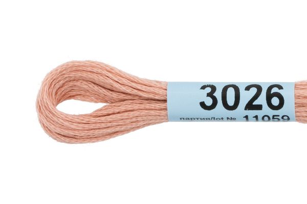 Мулине Gamma 100% хлопок, цв.3026 персик, 24 мотка по 8 метров
