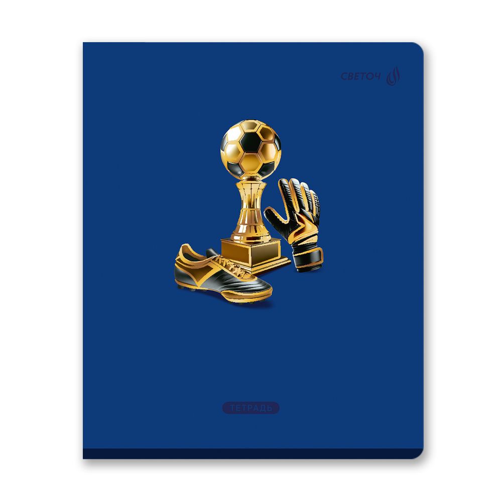 Тетрадь ученическая общая, тиснение золотой фольгой, A5 48 л. на скобе 65 г/м², белизна 100% 10 шт клетка, 01516 Радость победы, Светоч Т199