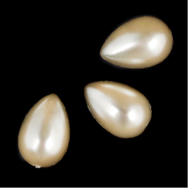 Полужемчужины перламутр в форме Капли 8х13 мм цв.43 молочный уп.500г (2500 шт)