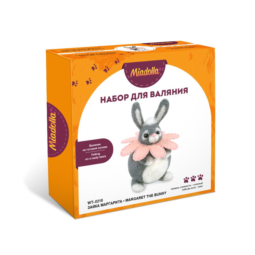 Набор для валяния Miadolla WT-0218, Зайка Маргарита, 11.5 см