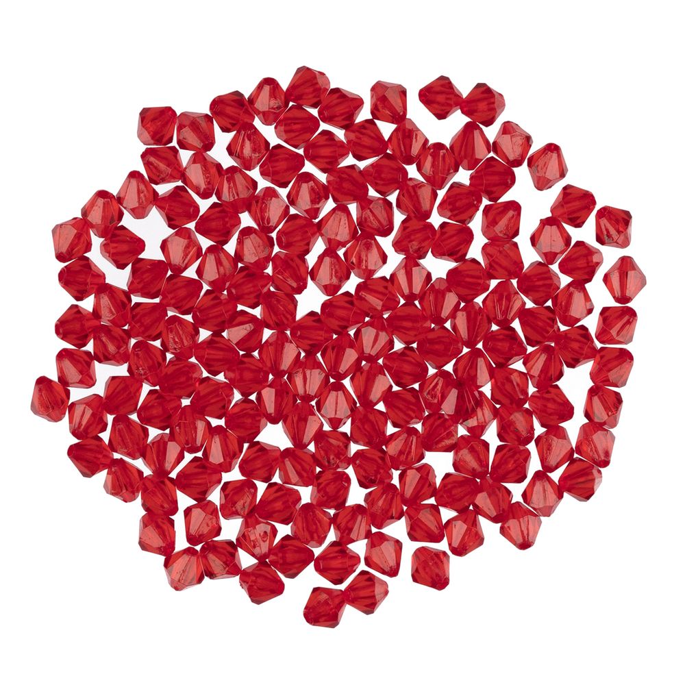 Бусины акрил 7х8 мм, 25 г (155±5 шт), 132 красный, Zlatka ARO