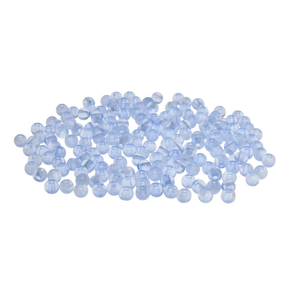 Бусины полупрозрачные пластик, 4 мм, 20гр, 600±20шт, Астра, 002 голубой