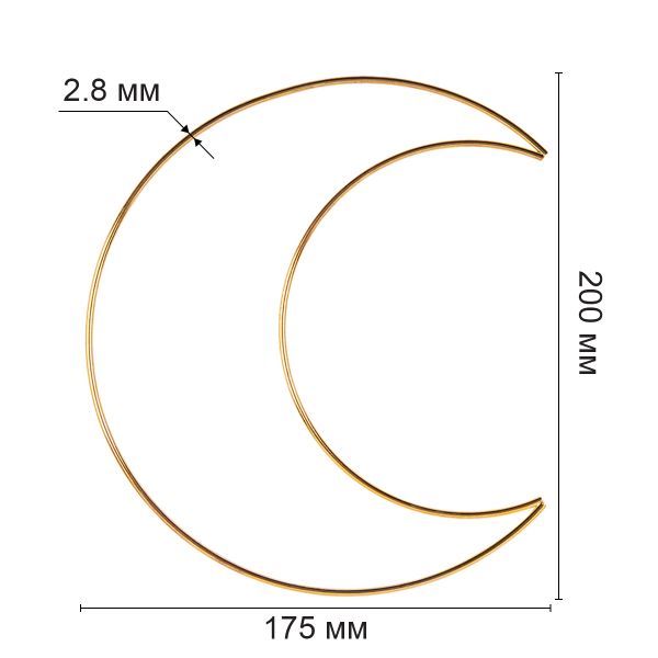 Каркас для рукоделия полумесяц (заготовка) сталь металл, под золото, Gamma RKC-020