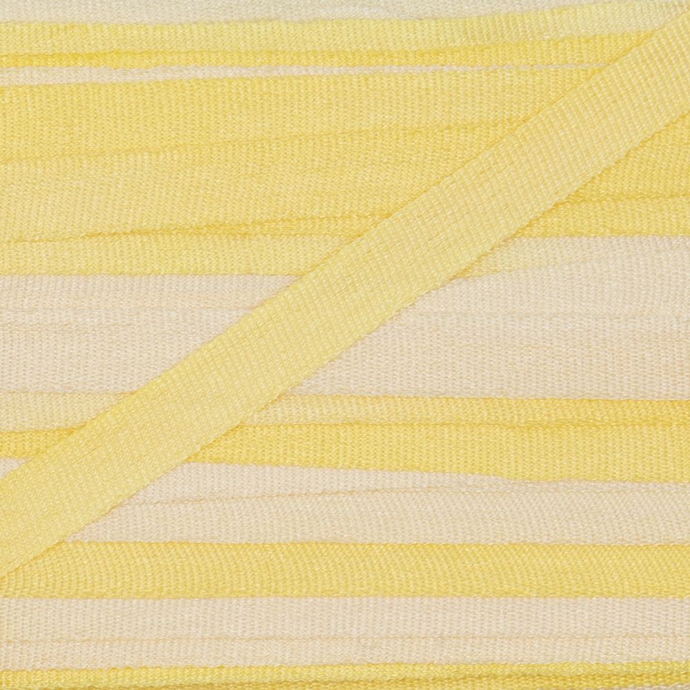 Лента (тесьма) шелковая 4.0 мм / 45.5±0.5 метров, M007 св. желтый/желтый, Gamma SRM-4