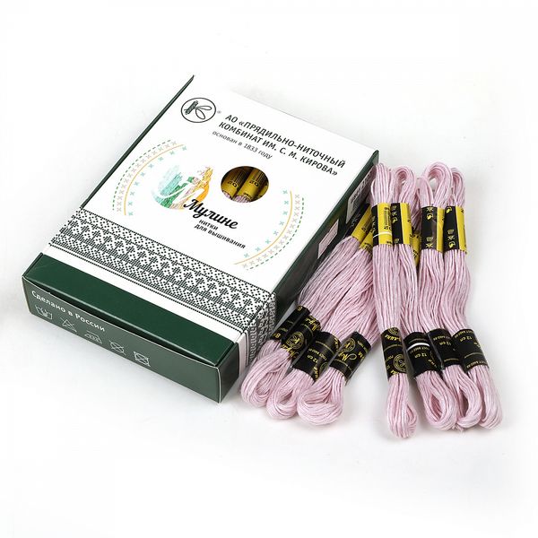 Мулине ПНК им.Кирова цв.2102 бл.сиреневый, 24 мотка по 8 метров