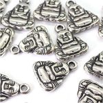 Бусины пластик под металл 20х17х4 мм, 20 шт, Astra&Craft, ст.серебро