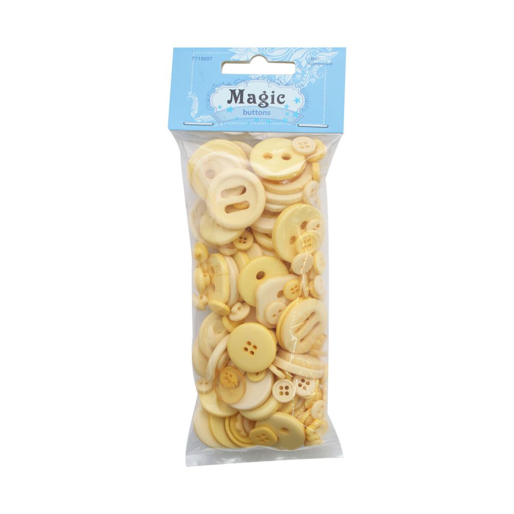 Украшения декоративные пуговицы ассорти Палитра 100г (Кремовый)