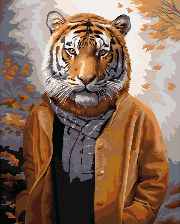 Картина по номерам Фрея PNB/PLC-318, (цветной холст) Стильный тигр, 50х40 см