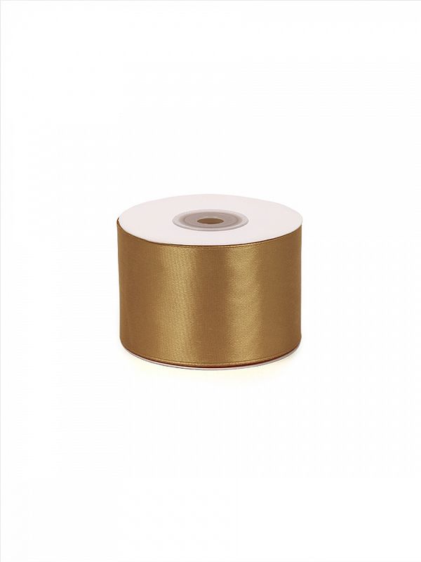 Лента атласная 1-сторонняя 50.0 мм / 22.5±1 метра, 3023 т.золотой, Magic4Hobby