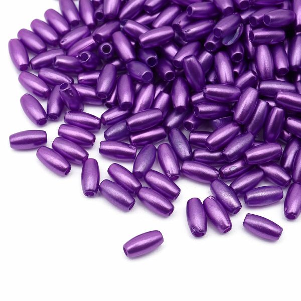 Бусины пластик (жемчуг) 3х6 мм, 15 г, Astra&Craft (темно-фиолетовый), 4AR293/294