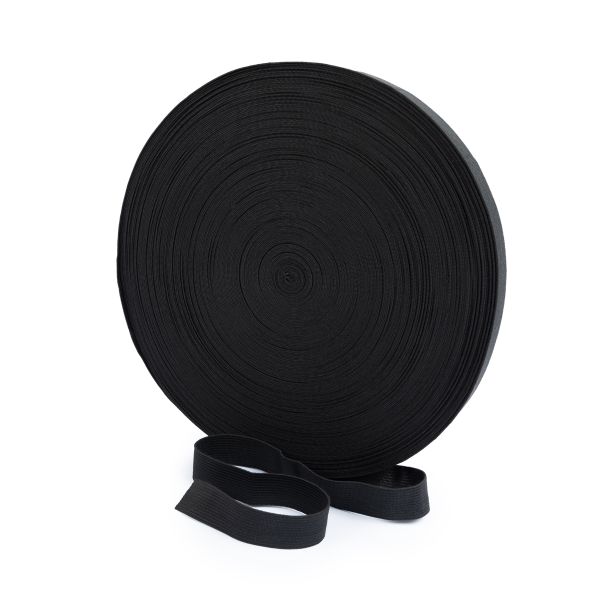 Резинка вязаная 20 мм, / 50 метров, черный, Gamma RV-20 BL