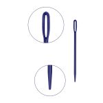 Иглы ручные для вязаных изделий, 2 шт, синие, Gamma N-009