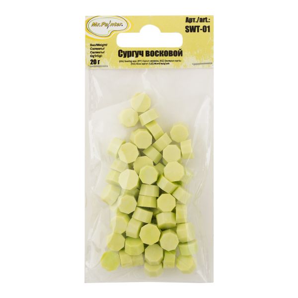 Сургуч восковой 20 г, 11 салатовый перламутр, Mr.Painter SWT-01