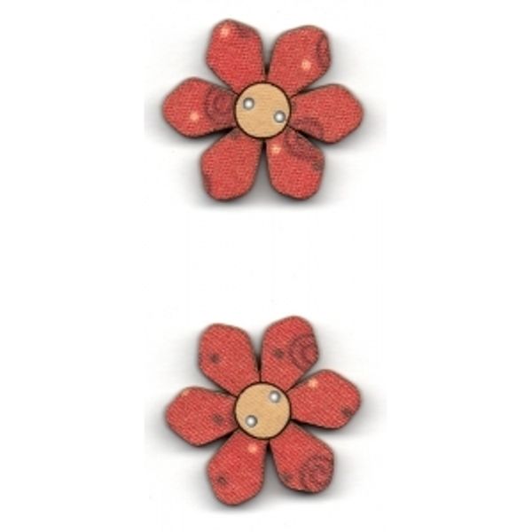 Украшения декоративные пуговицы терракотовые (цветы), Aurora, 1 шт, AU-B49898