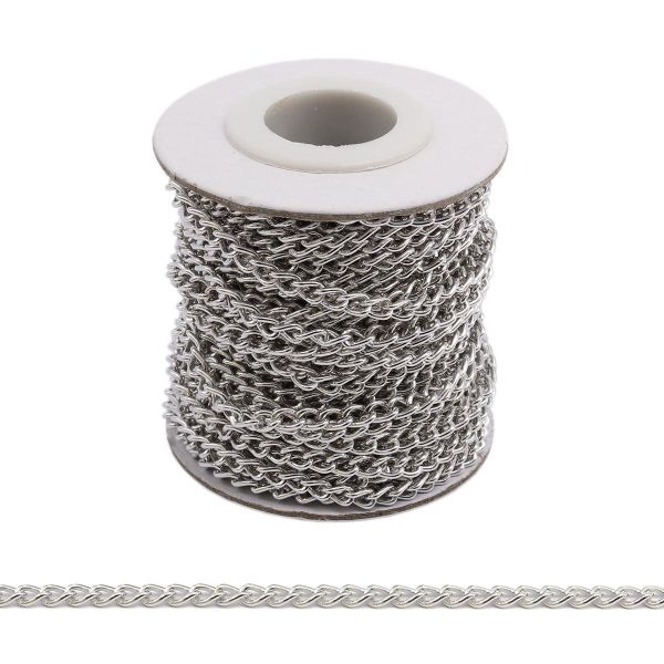 Цепь алюминиевая 5,0х3,6 мм, 10 м, никель