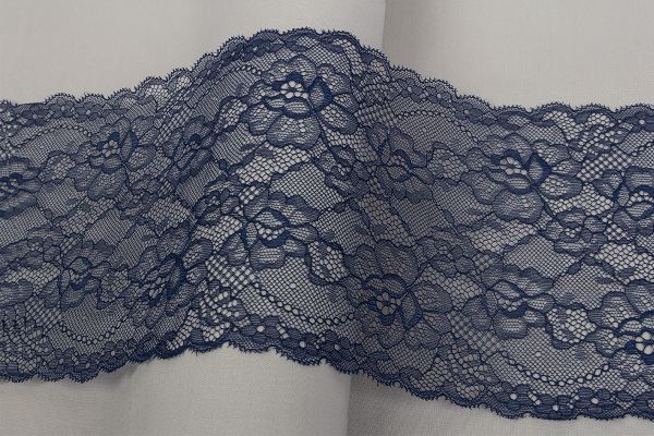 Кружево на сетке широкое 180 мм / 25 м, 029 т.синий, Blitz LCE-30