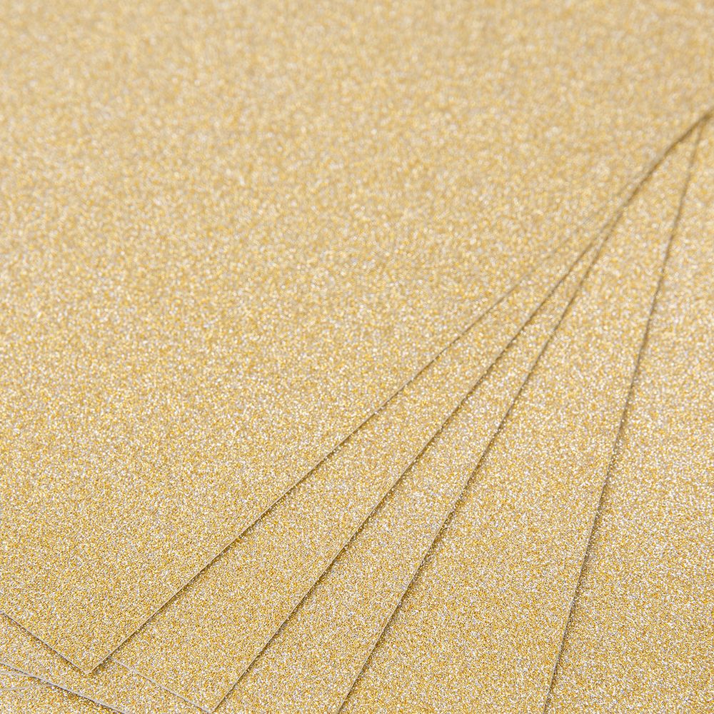 Бумага цветная глиттерная 250 г/м², А4, 21х29.7 см, 10 шт, 02-золото (gold), Vista-Artista GLIT-A4