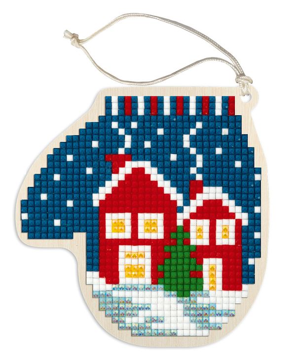 Алмазная (кристальная) мозаика Фрея, подвеска Рукавичка, 9х9 см