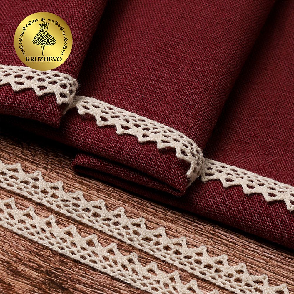 Кружево вязаное (тесьма) 10 мм / 10 метров, цв.01 натуральный, Kruzhevo