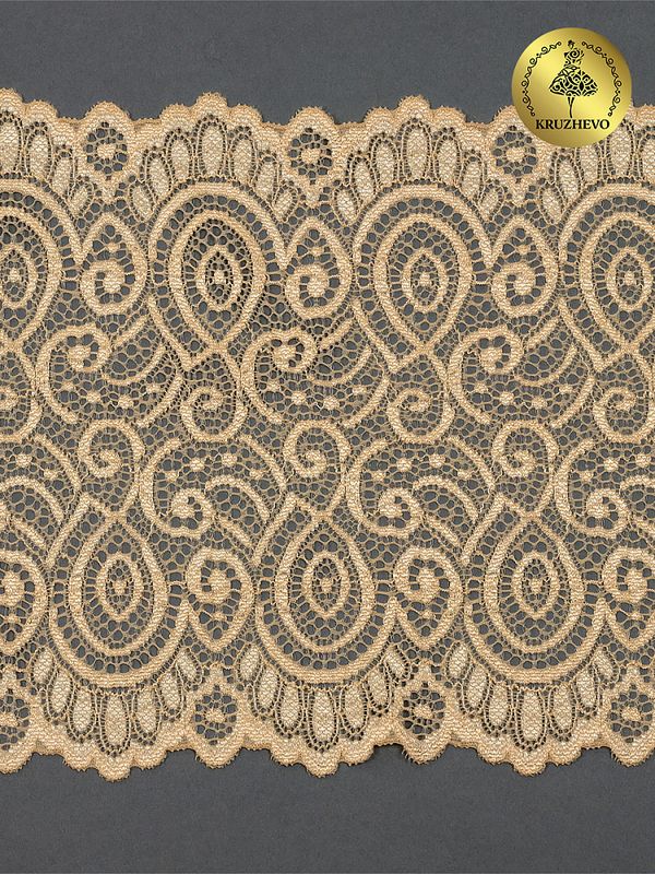 Кружево бельевое эластичное 180 мм / 3 метра, TBY.L1351, цв.126 бежевый