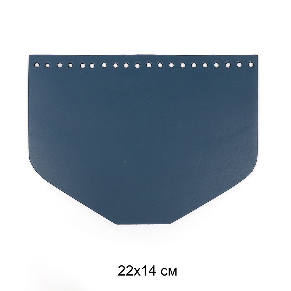 Клапан для сумки трапеция 22x14 см, джинс, натуральная кожа