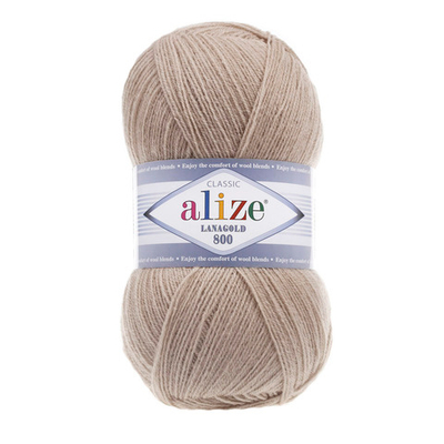 Пряжа Alize (Ализе) Lana Gold 800 / уп.5 мот. по 100 г, 800м, 005 бежевый A