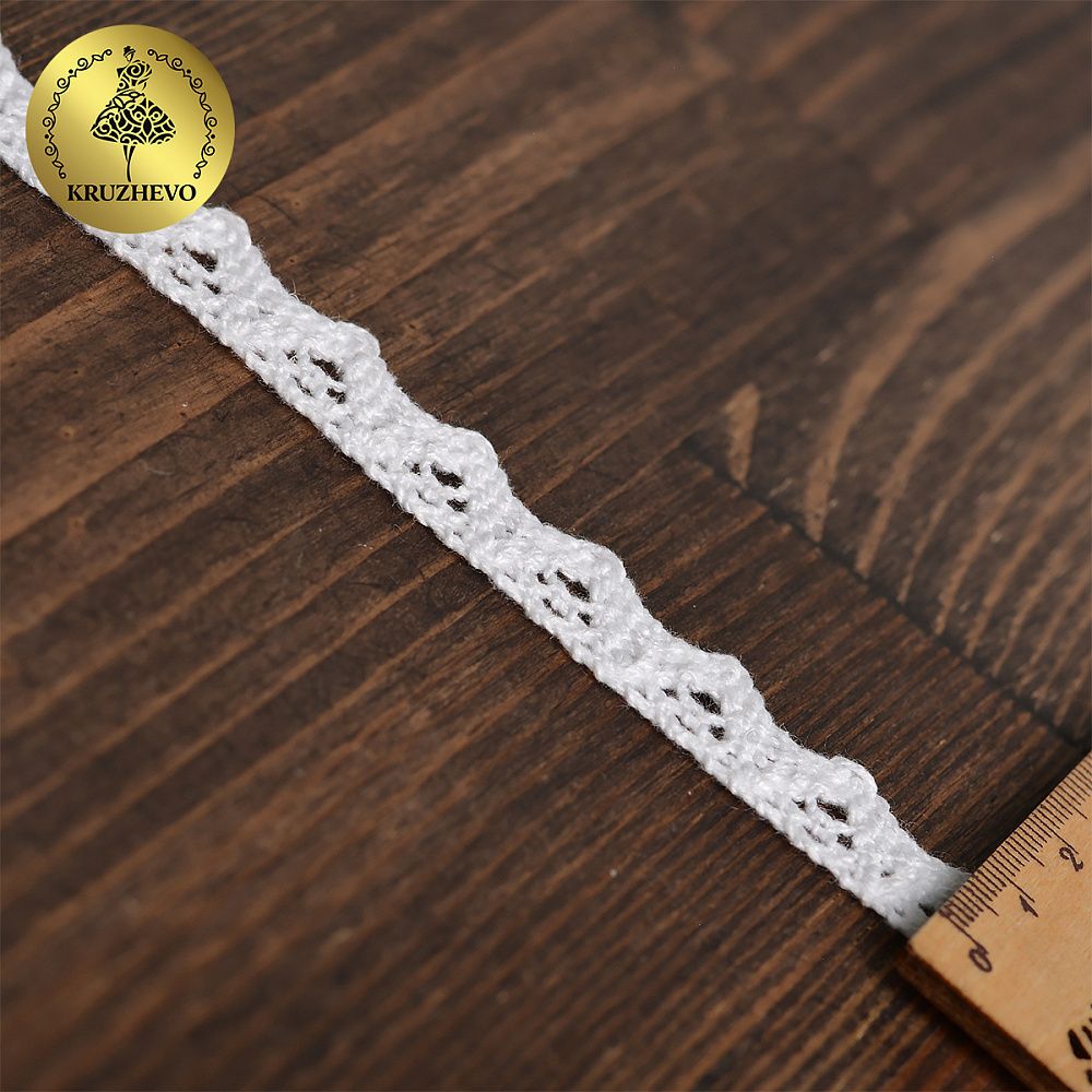 Кружево вязаное (тесьма) 15 мм 5604 цв.02 белый уп.50м, Kruzhevo