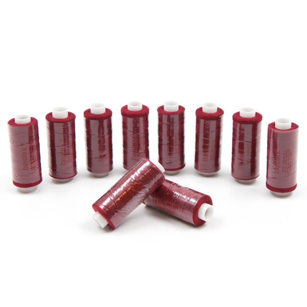 Нитки швейные бытовые Bestex 40/2, 365 м (400 ярд) / 10 кат., 247 темно-вишневый