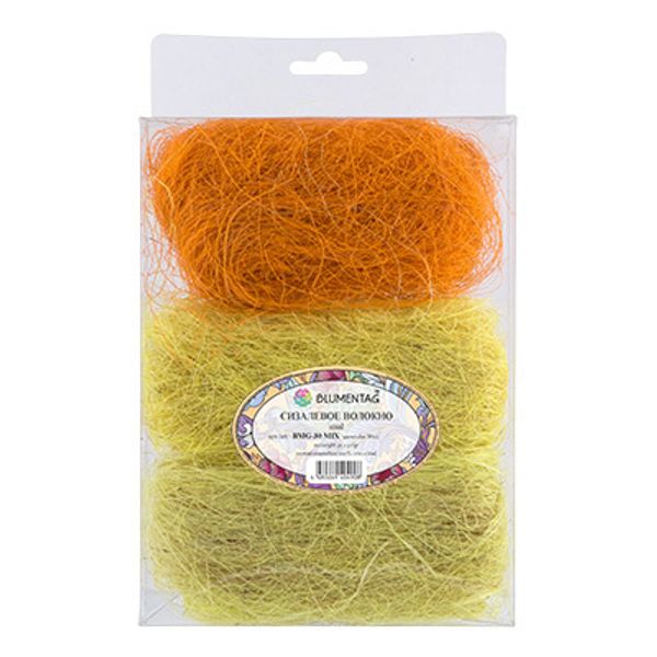 Сизалевое волокно 30 г,±3 г, 02 Св. желтый/желтый/оранжевый, Blumentag BMG-30 MIX