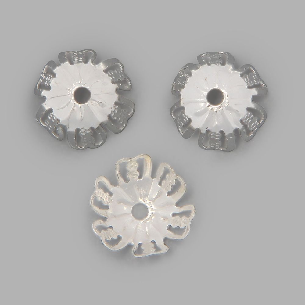 Шапочка для бусин 4AR209-3, 13мм 30 шт/упак, Astra&Craft (серебро)