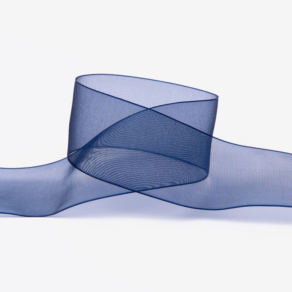 Лента капроновая (органза) 38.0 мм / 22.8±1 метра, 095 чернильный, Blitz OR-38