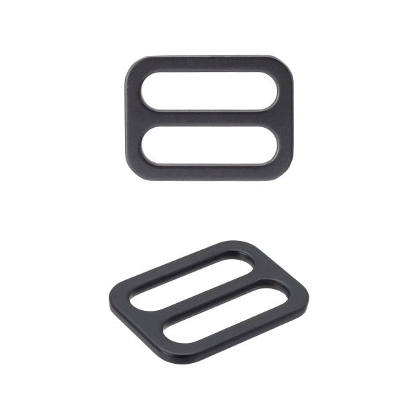 Пряжка регулировочная металл литая плоская 15.0 мм (20х15мм), черный матовый, МВ2343, 6 шт