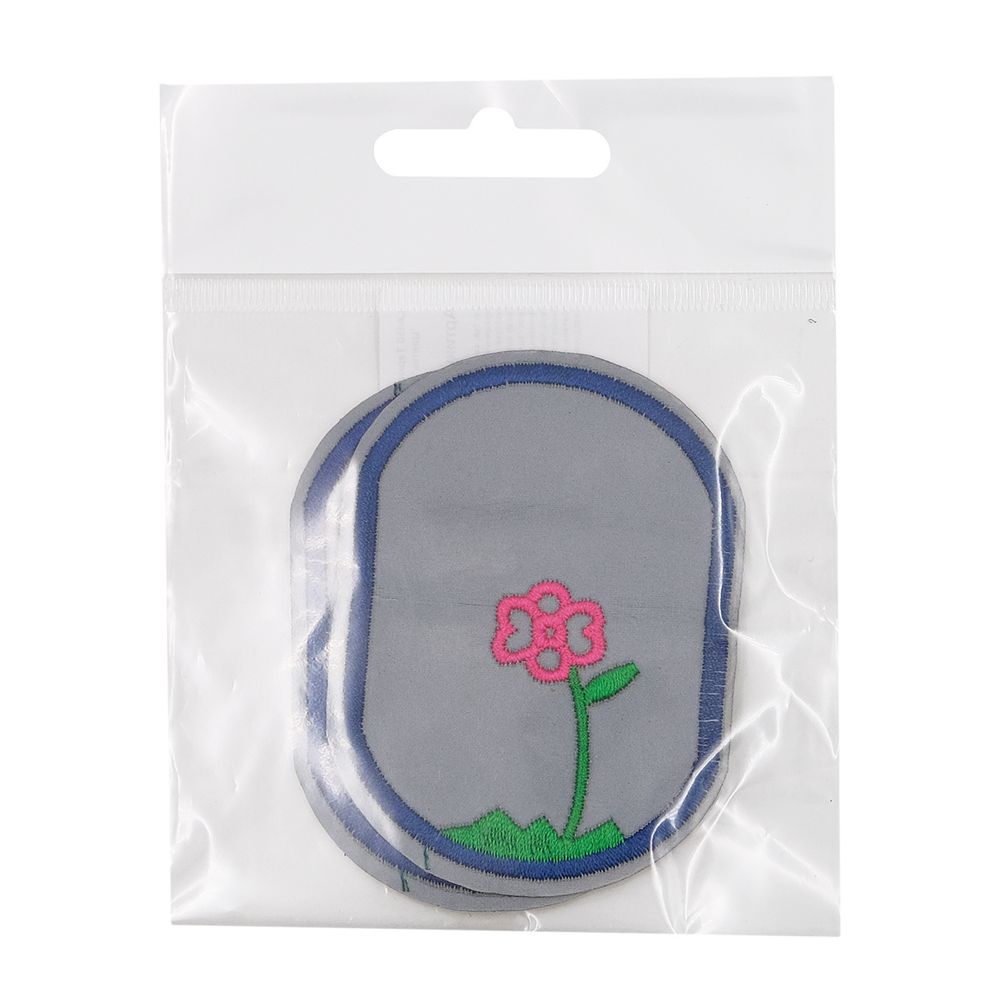 Термоаппликация светоотражающая Цветок, 79х58 мм, цветной, LA450, 2 шт