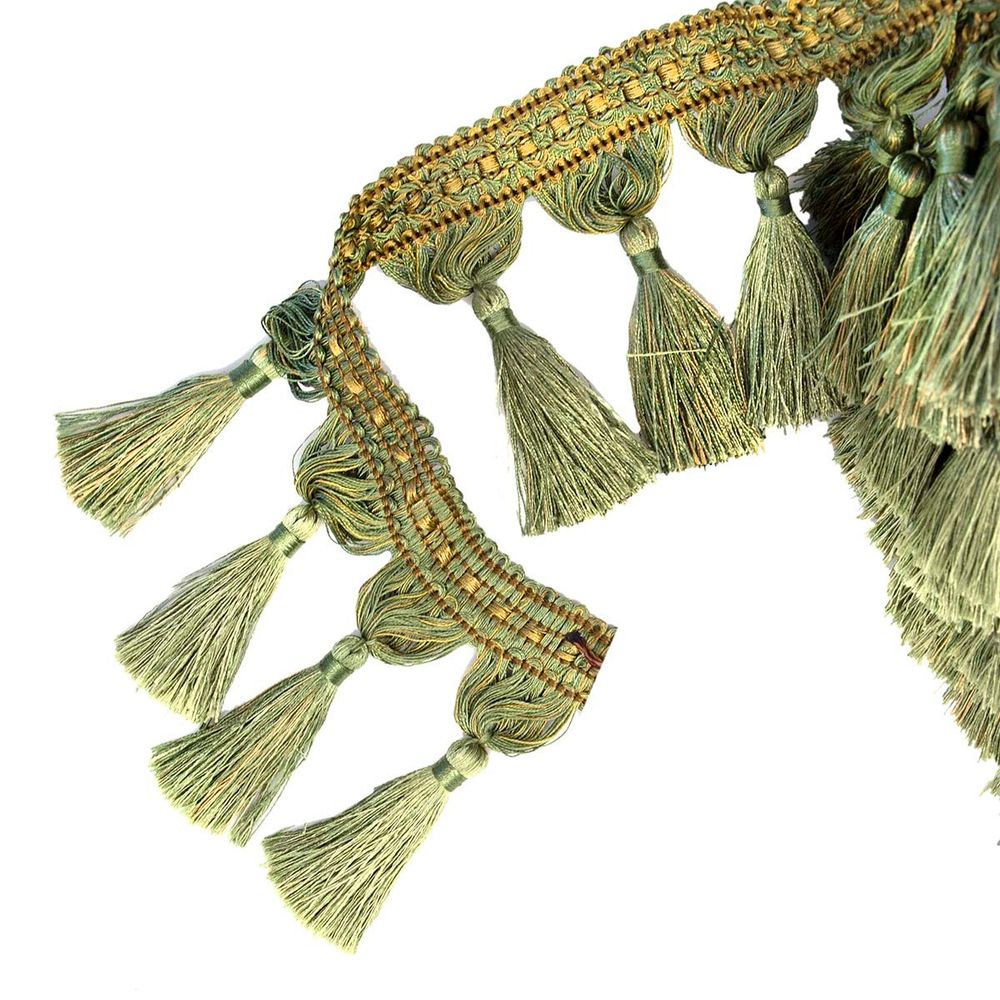 Бахрома отделочная широкая 115.0 мм / 25 метров, с кистями 172 фисташковый