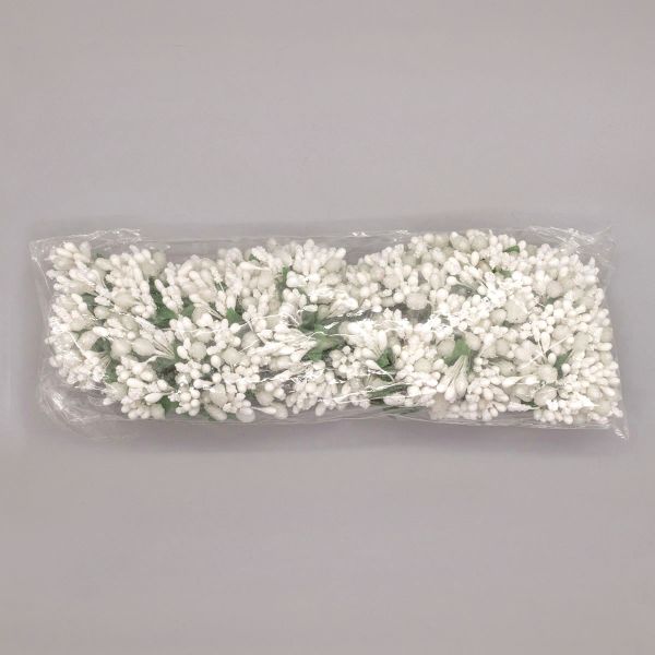 Цветы искусственные декоративные 2см (12 штук) (белый)