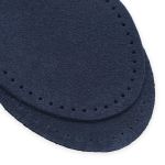 Заплатки пришивные из замши, овал 6х8,2см с перфорацией, 2 шт, 100% кожа, 22 темно-синий, 59114