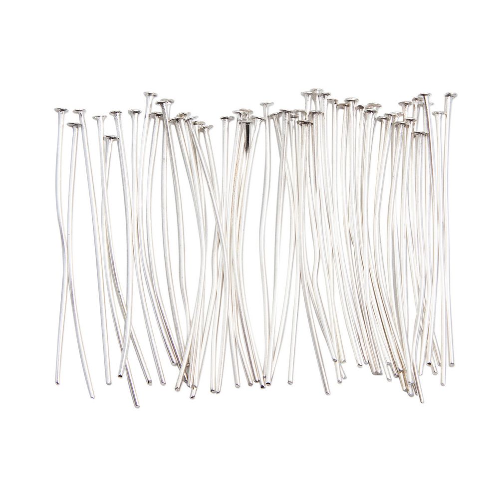 Штифт с плоской головкой 45мм, 50 шт/уп, (серебро)