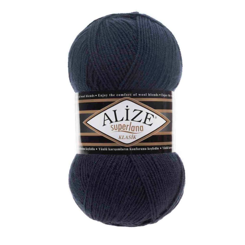 Пряжа Alize (Ализе) Superlana klasik / уп.5 мот. по 100 г, 280м, 058 темно-синий A
