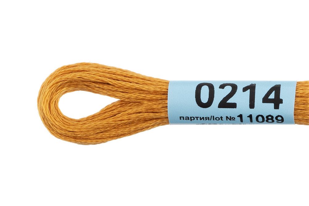 Мулине Gamma 100% хлопок, цв.0214 охра, 24 мотка по 8 метров