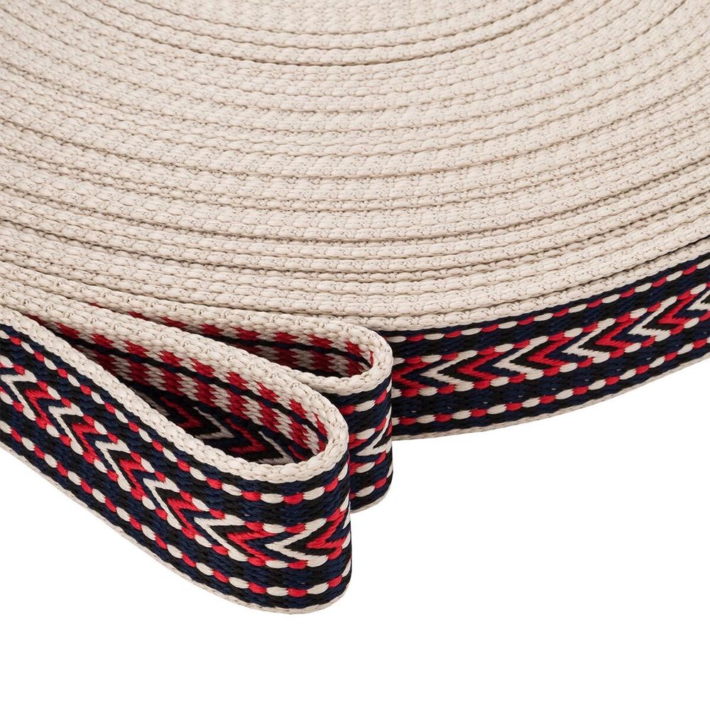 Стропа (ременная лента) 38 мм / 45.72 метра, [35.87 г/пог.м], с принтом, T0208 красный/т.синий/молочный, 3Al362